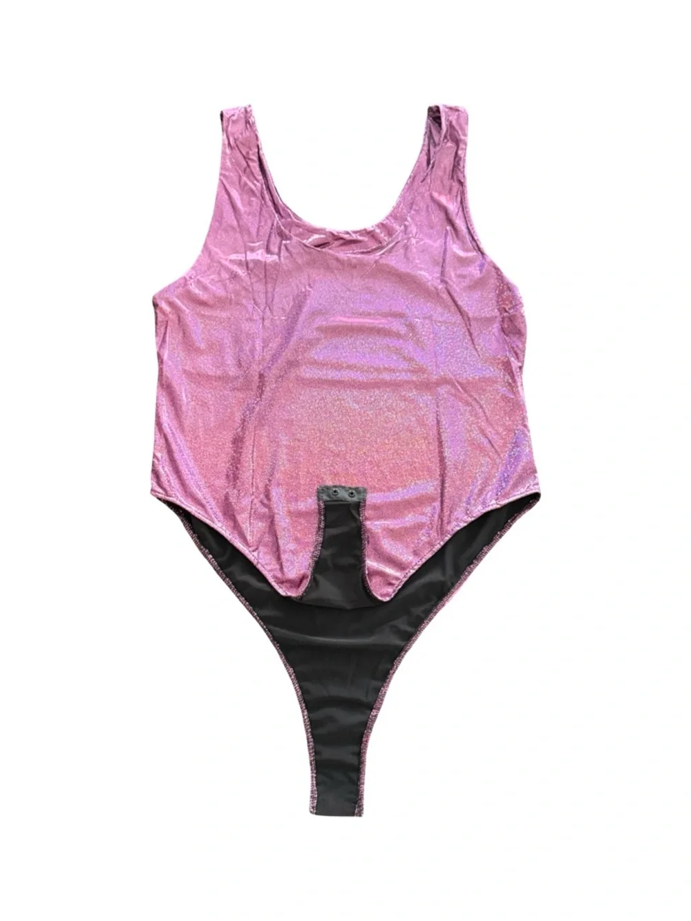 Iridescent Pink One-Piece Swimsuit with Belt